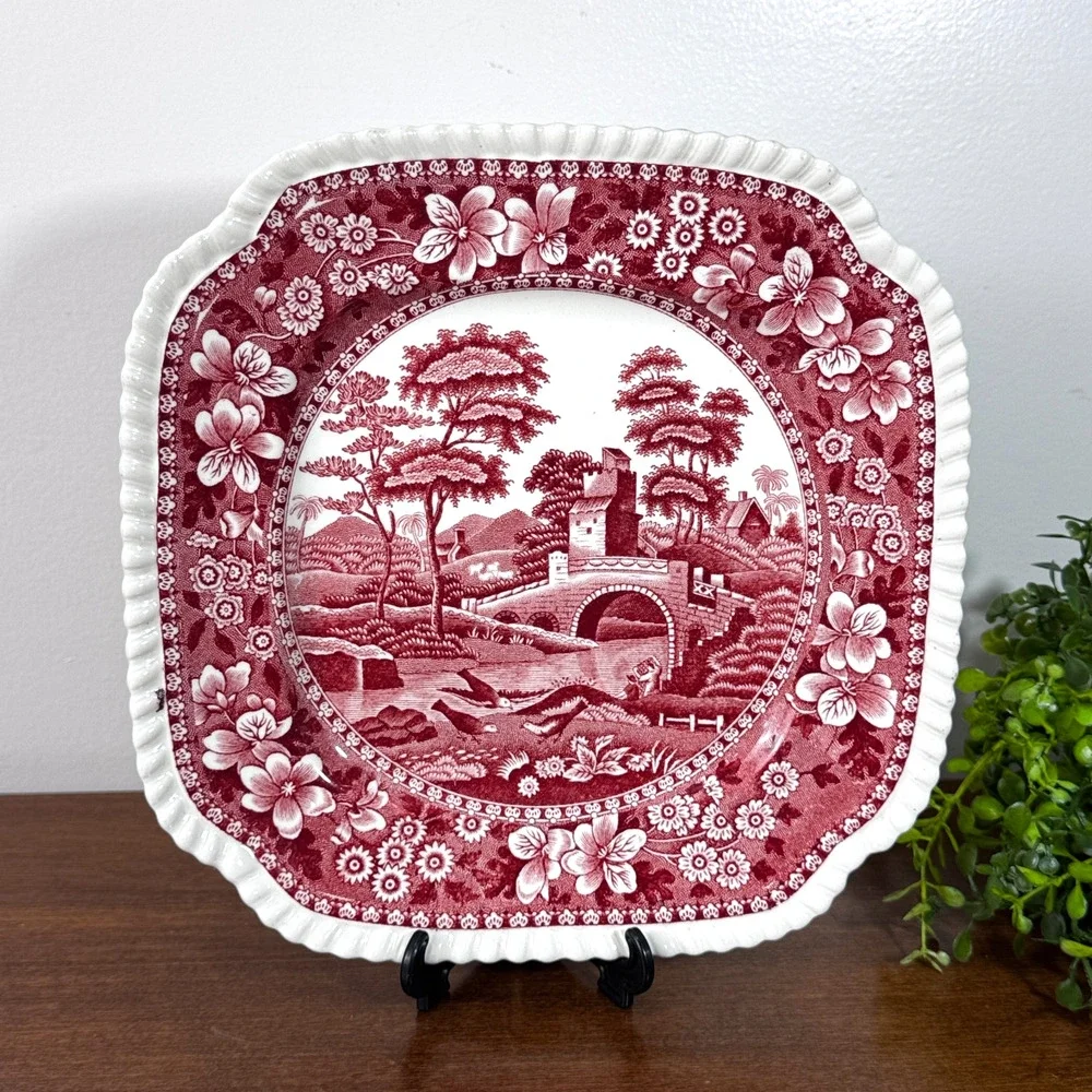 Vintage Copeland Spode's Tower Square Salad Lunch Plate 6.25